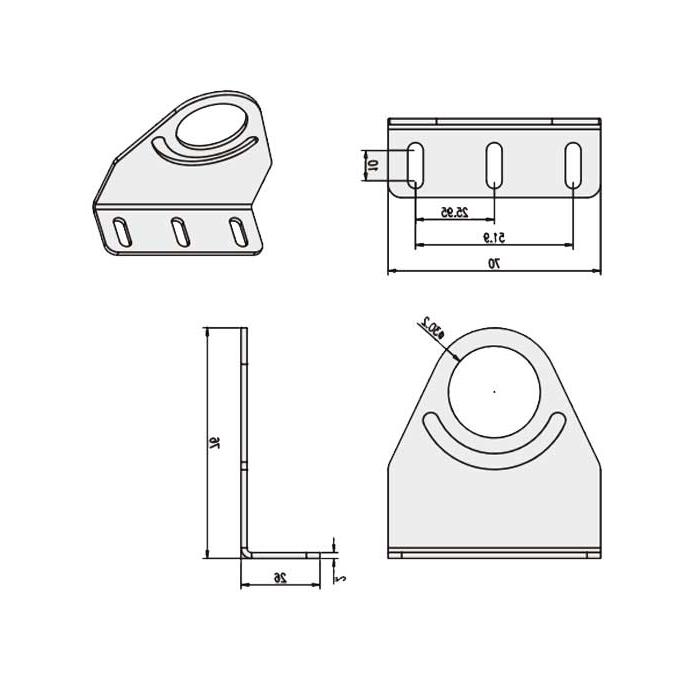 Lamp bracket set, adjustment range +/ -90 °, ACC701 