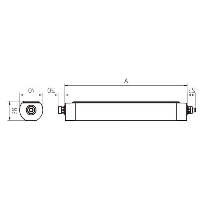 Power 12W, size A= 370 mm x 70 mm, MQAL-24-SDN, A70001